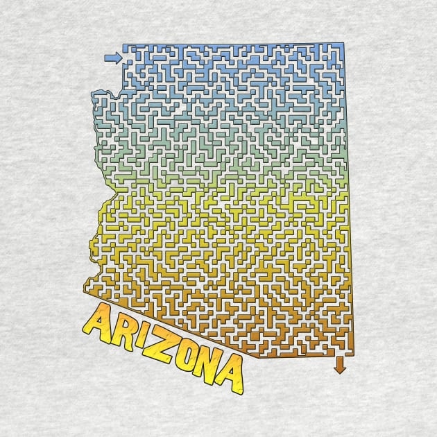 Arizona State Outline Desert Themed Maze & Labyrinth by gorff